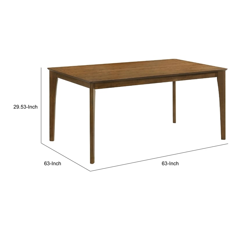 Stan Rectangular Dining Table- Flared Legs- Smoke Walnut Brown 63 Inch