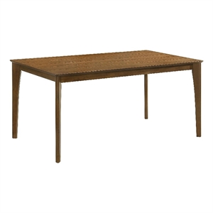 Stan Rectangular Dining Table- Flared Legs- Smoke Walnut Brown 63 Inch