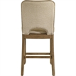Rell Counter Stool Chair Set of 2- Cutout Back- Beige- Antique Brown