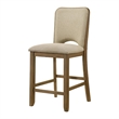 Rell Counter Stool Chair Set of 2- Cutout Back- Beige- Antique Brown