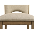 Rell Counter Stool Chair Set of 2- Cutout Back- Beige- Antique Brown