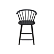Anna Counter Stool Chair Set of 2- Curved Spindle Back- Footrests- Black