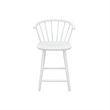 Anna Counter Stool Chair Set of 2- Curved Spindle Back- Footrests- White