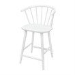 Anna Counter Stool Chair Set of 2- Curved Spindle Back- Footrests- White