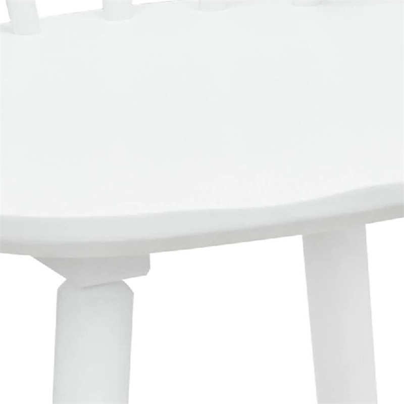 Anna Counter Stool Chair Set of 2- Curved Spindle Back- Footrests- White