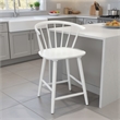 Anna Counter Stool Chair Set of 2- Curved Spindle Back- Footrests- White