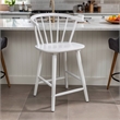 Anna Counter Stool Chair Set of 2- Curved Spindle Back- Footrests- White