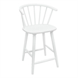 Anna Counter Stool Chair Set of 2- Curved Spindle Back- Footrests- White