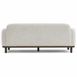 Dea Bench Sofa- 3 Faux Fur Accent Pillows- White Chenille- 84 Inch