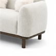 Dea Bench Sofa- 3 Faux Fur Accent Pillows- White Chenille- 84 Inch