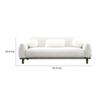 Dea Bench Sofa- 3 Faux Fur Accent Pillows- White Chenille- 84 Inch