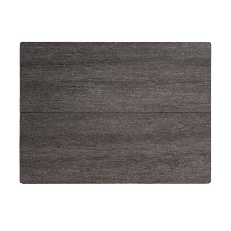 Sesa Dining Table- 48 Inch Rectangular Top- Trestle Base- Gray and White