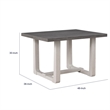 Sesa Dining Table- 48 Inch Rectangular Top- Trestle Base- Gray and White