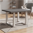 Sesa Dining Table- 48 Inch Rectangular Top- Trestle Base- Gray and White