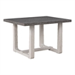 Sesa Dining Table- 48 Inch Rectangular Top- Trestle Base- Gray and White