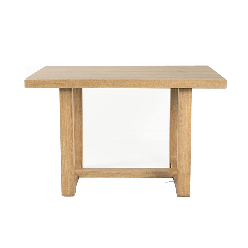 Sesa Dining Table- 48 Inch Rectangular Top- Trestle Base- Natural Brown