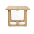 Sesa Dining Table- 48 Inch Rectangular Top- Trestle Base- Natural Brown