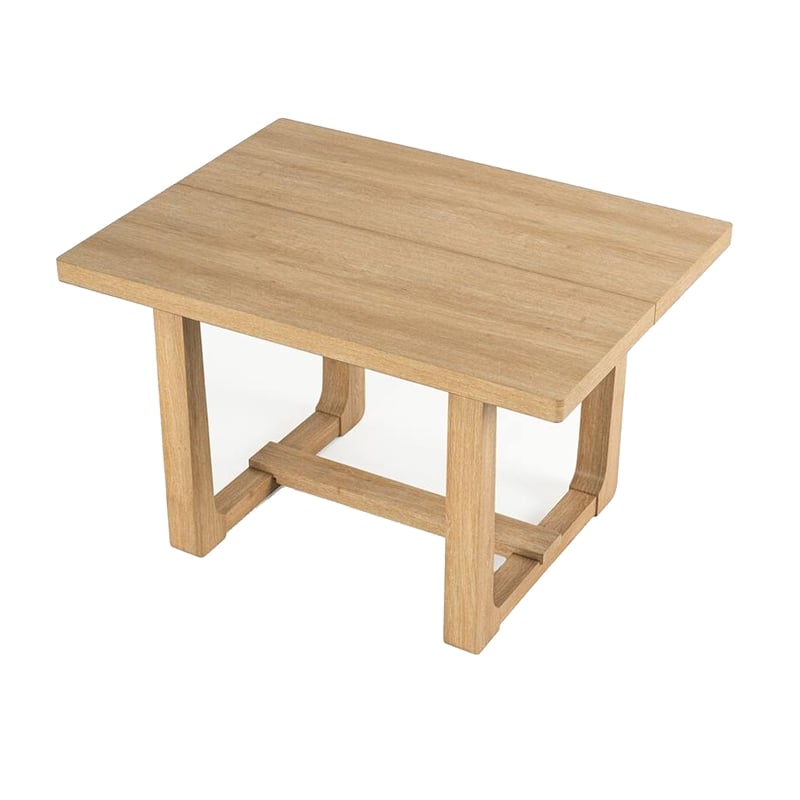 Sesa Dining Table- 48 Inch Rectangular Top- Trestle Base- Natural Brown