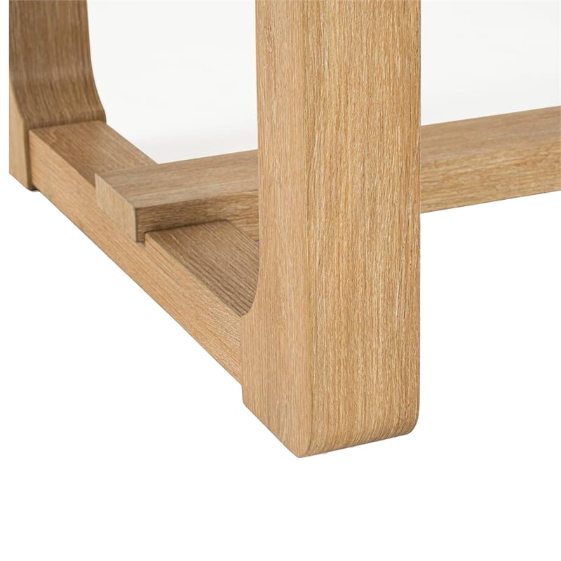 Sesa Dining Table- 48 Inch Rectangular Top- Trestle Base- Natural Brown