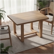 Sesa Dining Table- 48 Inch Rectangular Top- Trestle Base- Natural Brown
