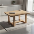 Sesa Dining Table- 48 Inch Rectangular Top- Trestle Base- Natural Brown