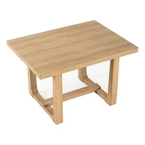 Sesa Dining Table- 48 Inch Rectangular Top- Trestle Base- Natural Brown