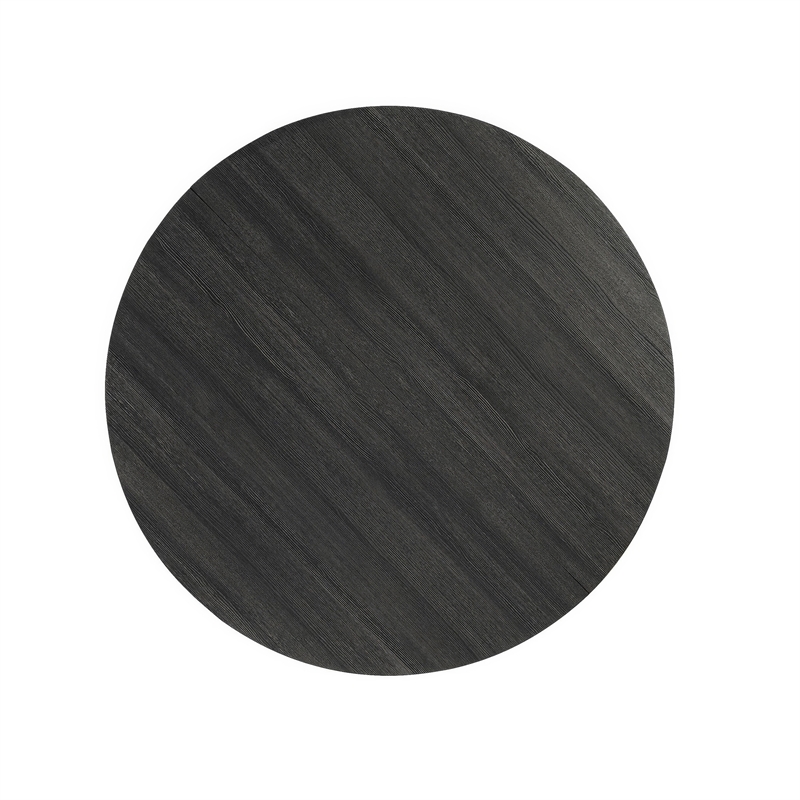 Kysa Dining Table- 47 Inch Round Top- Cross U Pedestal Base- Dark Gray