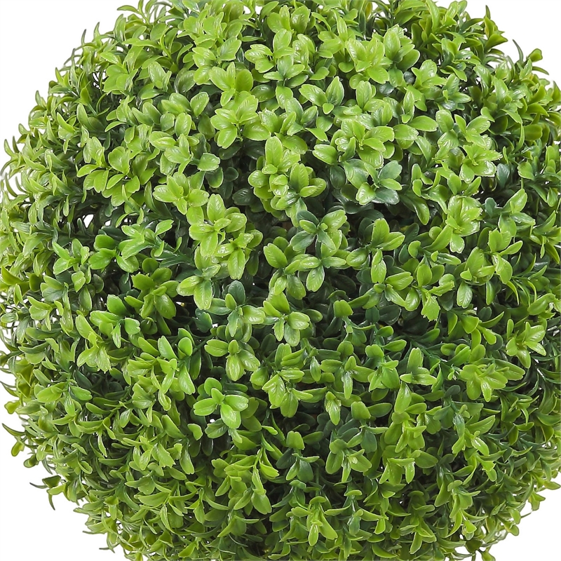 Boxwood Topiary w Butterflies- Set of 2- Wood-Poly Silk- Lifelike 22 Inch
