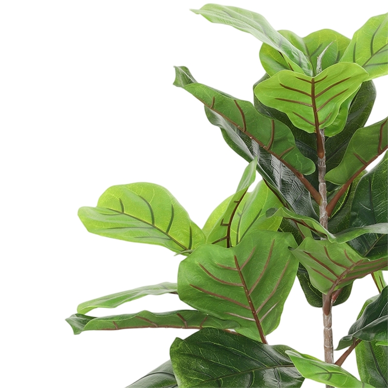 Moona Fiddle Leaf Fig Tree- 28 PEVA Leaves- Lifelike Poly Silk 43 Inch