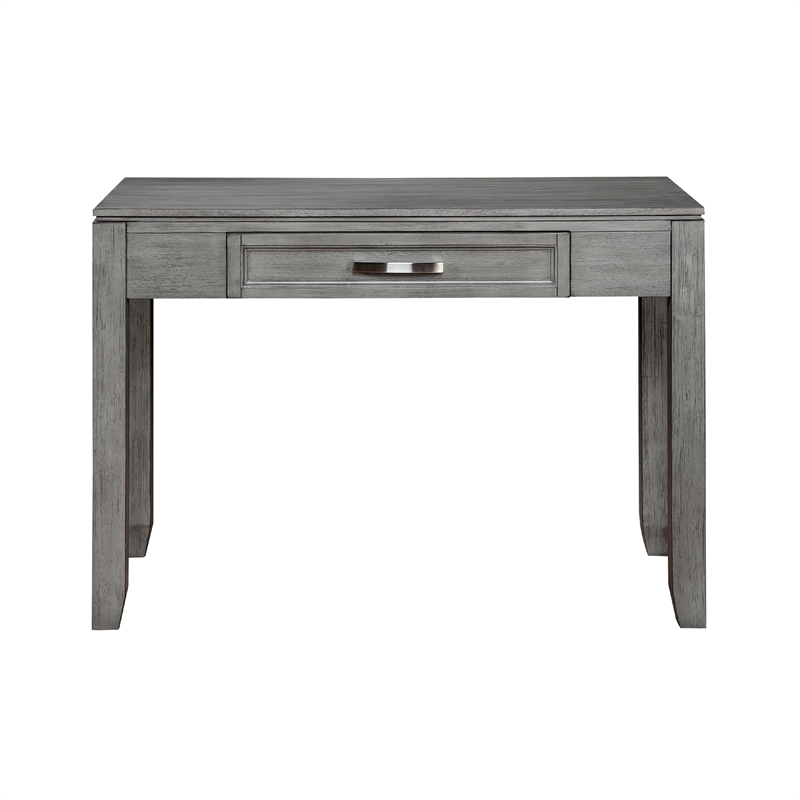 Gare Writing Desk w Drawer- Frame Molding- Rustic Gray and Silver 42 Inch