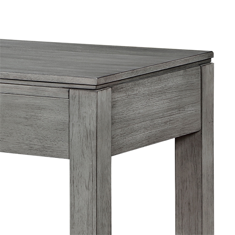 Gare Writing Desk w Drawer- Frame Molding- Rustic Gray and Silver 42 Inch