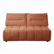 Leya Modular Loveseat- Adjustable back- Foam Channeled Coral Red Linen