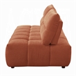 Leya Modular Loveseat- Adjustable back- Foam Channeled Coral Red Linen