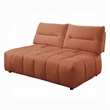 Leya Modular Loveseat- Adjustable back- Foam Channeled Coral Red Linen