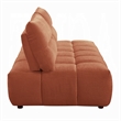 Leya Modular Loveseat- Adjustable back- Foam Channeled Coral Red Linen