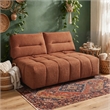 Leya Modular Loveseat- Adjustable back- Foam Channeled Coral Red Linen