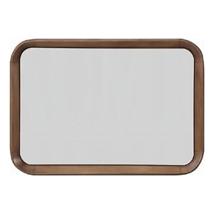 Hima Decorative Wall Accent Mirror- Curved Edges- 31x45 Walnut Brown