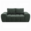 Joe Compressed Sofa- Track Arms- Grid Tufted Green Linen- 76 Inch