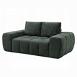 Joe Compressed Sofa- Track Arms- Grid Tufted Green Linen- 76 Inch