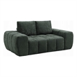 Joe Compressed Sofa- Track Arms- Grid Tufted Green Linen- 76 Inch