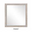 Dabu Dresser Mirror- Framed Design- Light Gray Wood- 37x39 Rectangular