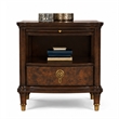 Raam Side End Table- 24 Inch Top with Lower Shelf- Dark Cherry Brown