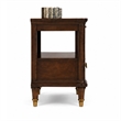 Raam Side End Table- 24 Inch Top with Lower Shelf- Dark Cherry Brown