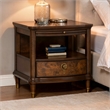 Raam Side End Table- 24 Inch Top with Lower Shelf- Dark Cherry Brown
