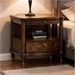Raam Side End Table- 24 Inch Top with Lower Shelf- Dark Cherry Brown