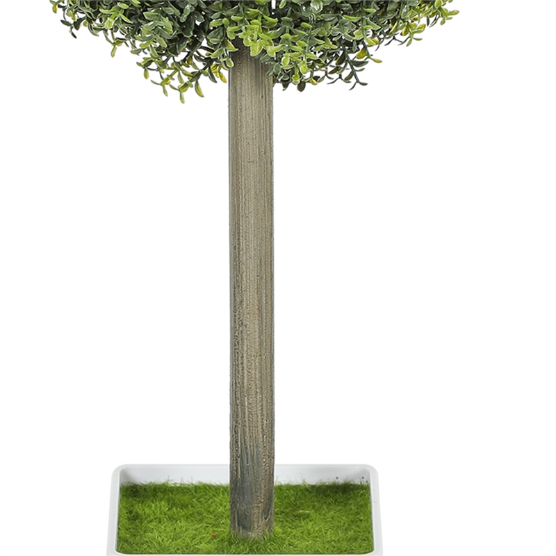 Marcy Artificial Topiary Plants Set- 114 Poly Silk Lifelike Leaves 18 Inch