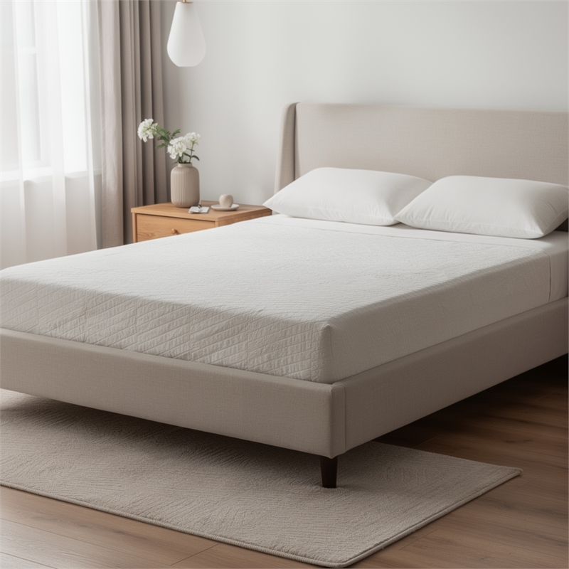 Aysa Queen Size Mattress- Memory Foam- White Polyester Cover- 10 Inch