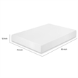 Aysa King Size Mattress- Memory Foam- White Polyester Cover- 12 Inch