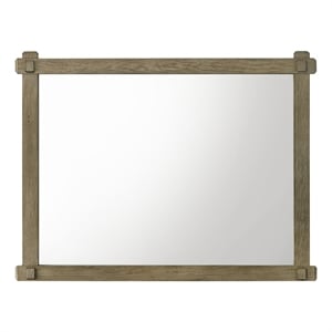 Cera Dresser Mirror- Square Peg Accent Joinery- Antique White Oak- 37x49
