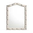 Rex Dresser Mirror- Beige Upholstery- Crystal Accent Camelback Frame- 22x30